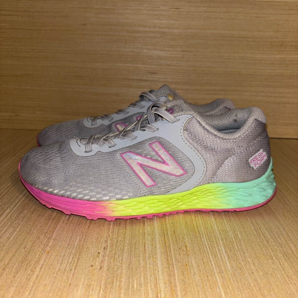 New Balance Kids' Gray and Multicolor Sneakers